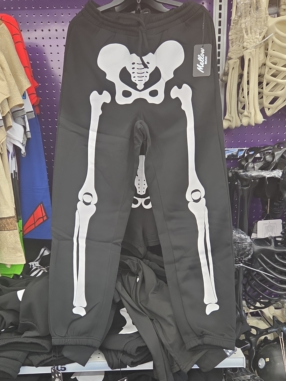 Kids Black Skeleton Print Jogger Pants